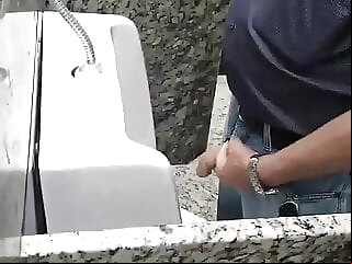 grandpa bathroom amateur big cock handjob